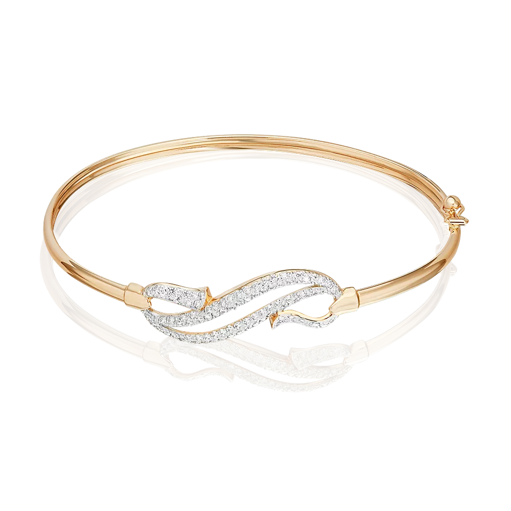 Браслет жесткий из красного золота с фианитами 05-0395-00-401-1110-24