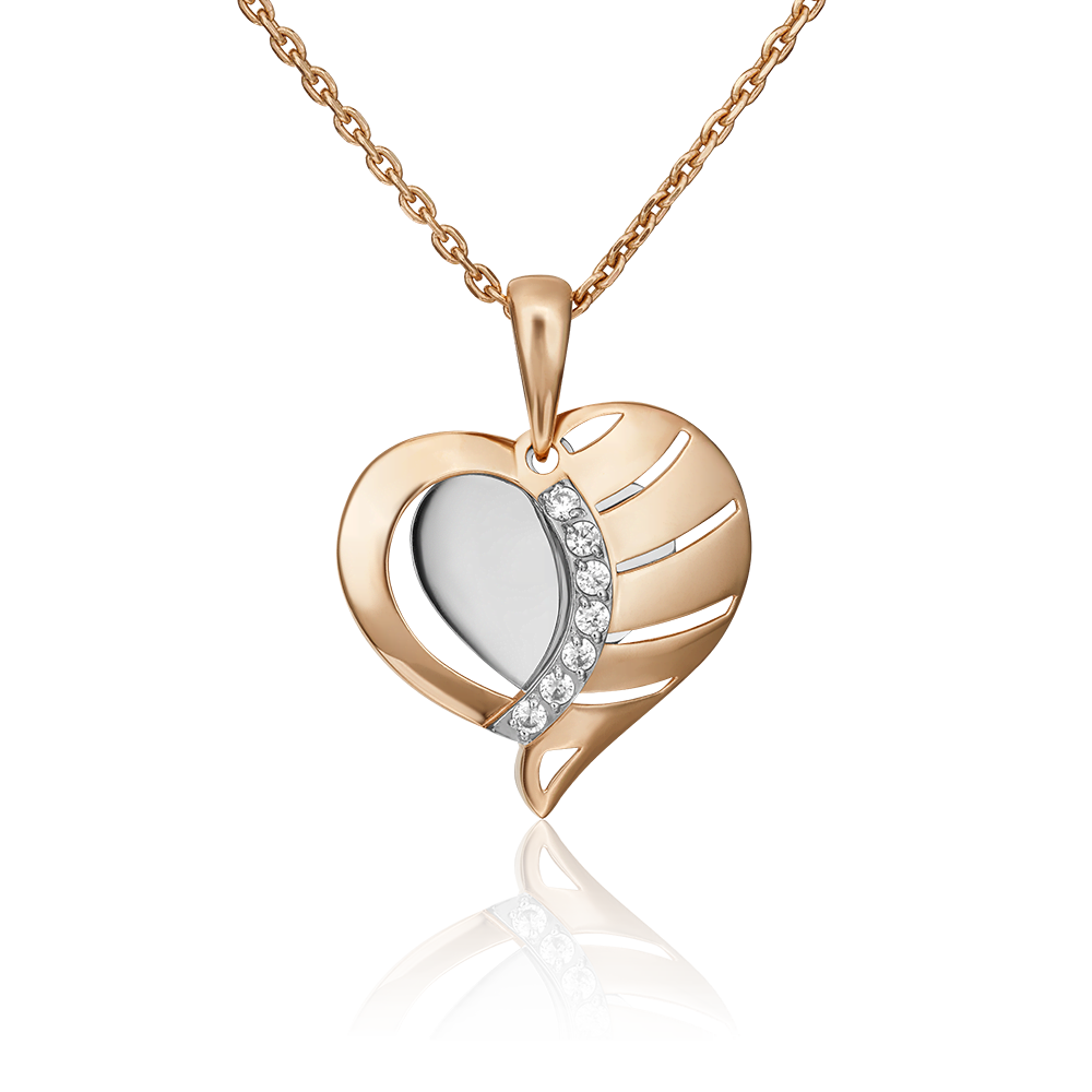 Подвеска из комбинированного золота с фианитами 03-3020-00-401-1111-48