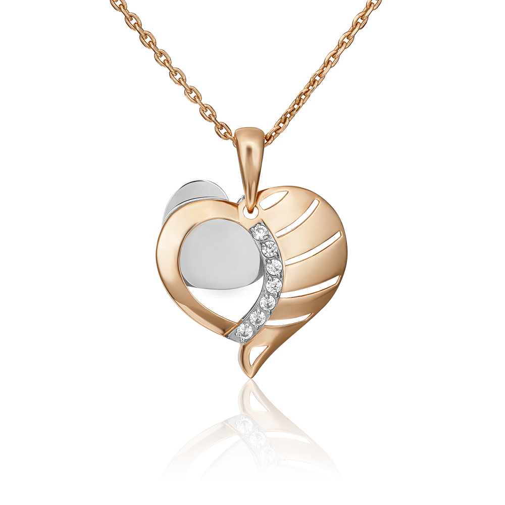 Подвеска из комбинированного золота с фианитами 03-3020-00-401-1111-48