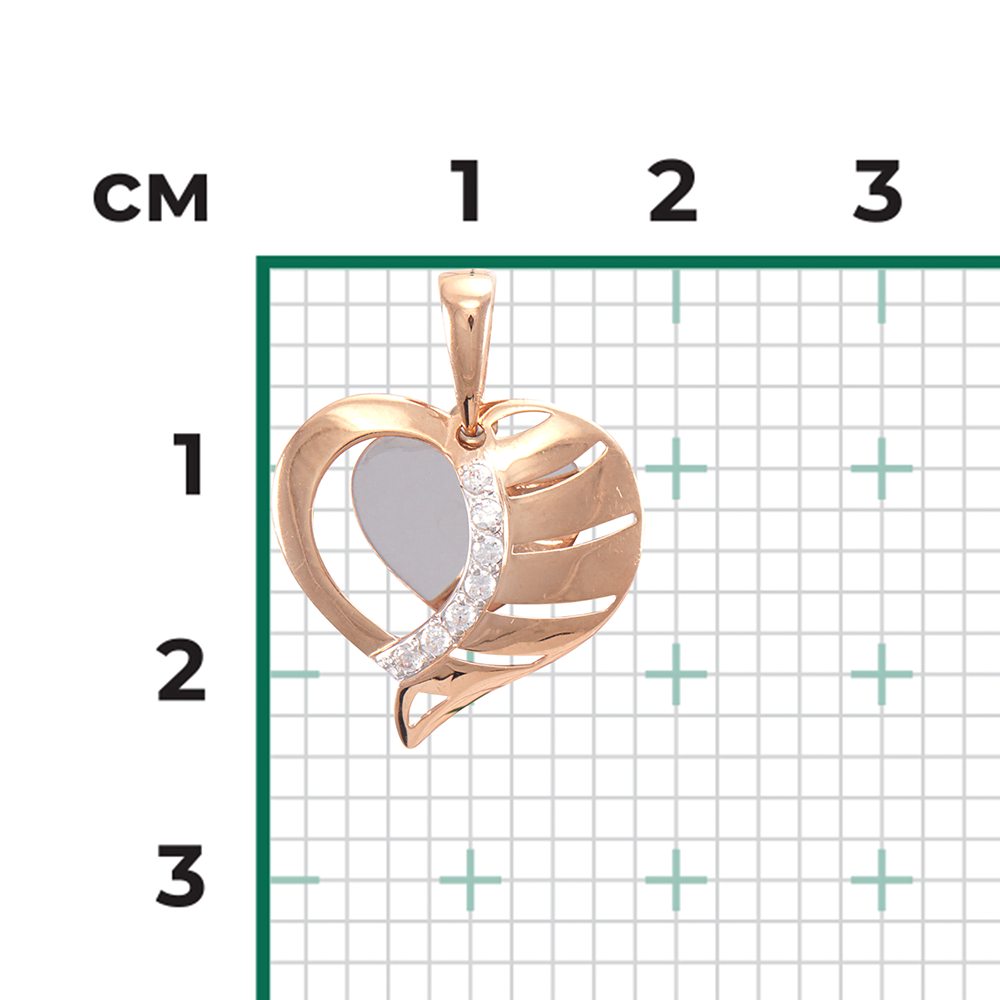 Подвеска из комбинированного золота с фианитами 03-3020-00-401-1111-48