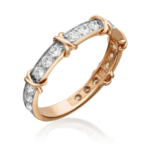 Кольцо из красного золота с фианитами 01-5373-00-401-1110