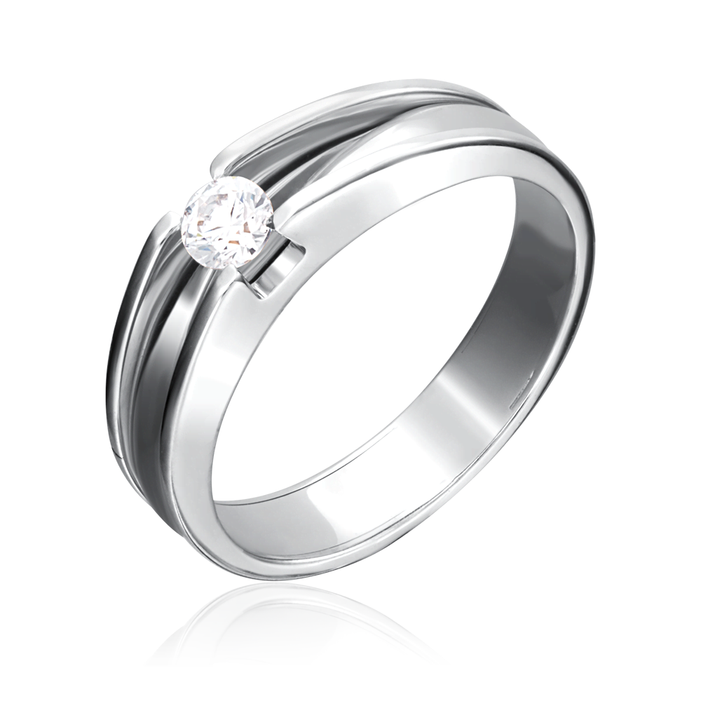 Кольцо из белого золота с фианитом 01-5177-00-501-1120-38