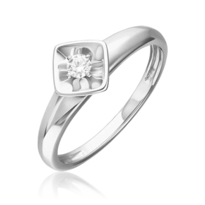 Кольцо из белого золота с бриллиантом 01-5850-00-101-1120