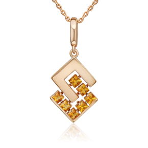 Подвеска из красного золота с цитринами 03-3589-00-206-1110