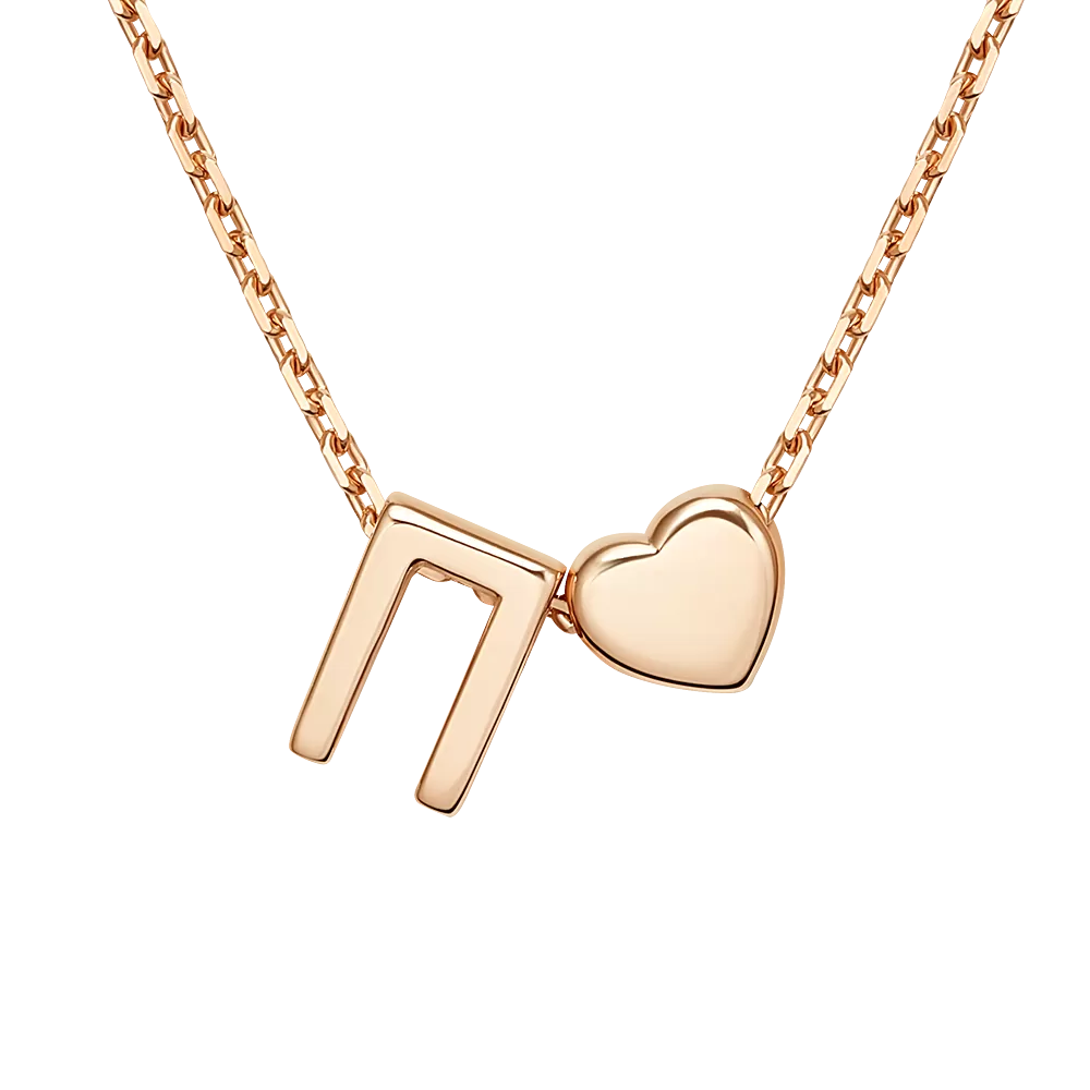 Колье «Буква П» из красного золота 07-0279-П-000-1110