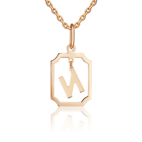 Подвеска «Буква И» из красного золота 03-3642-И-000-1110