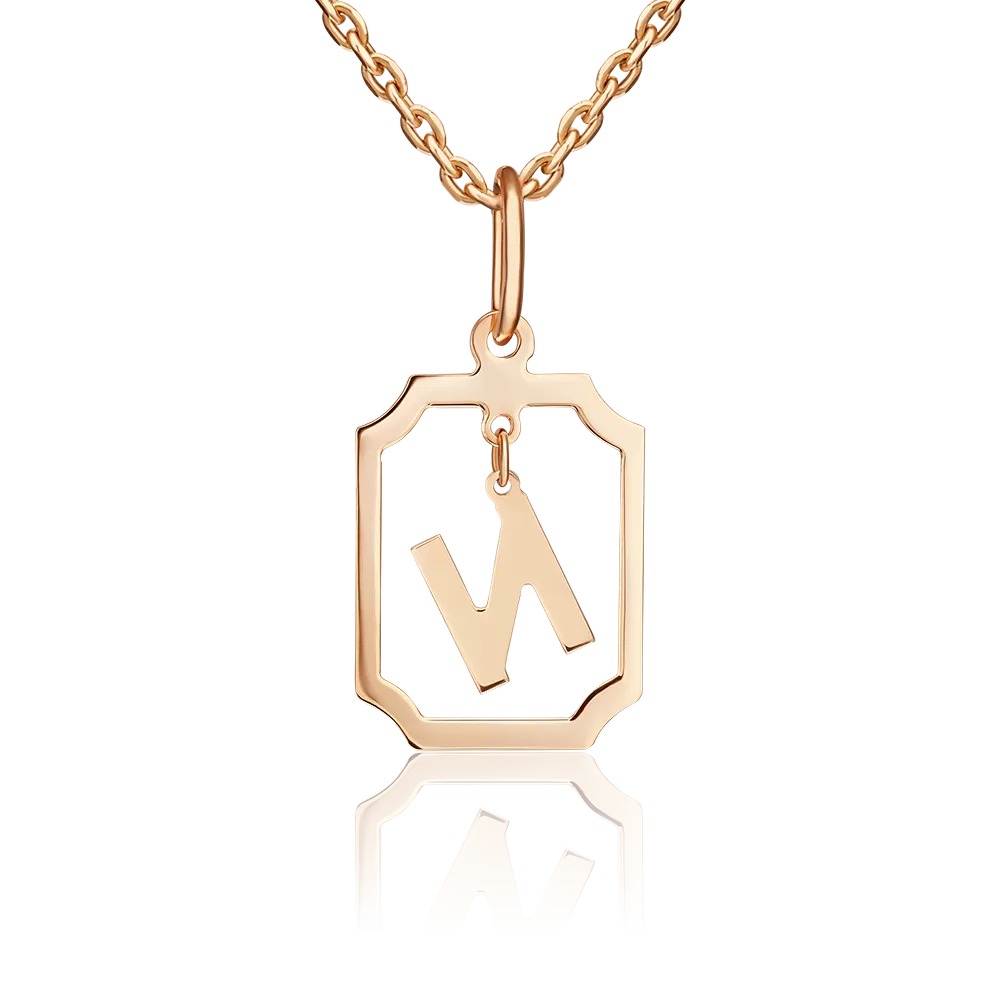 Подвеска «Буква И» из красного золота 03-3642-И-000-1110