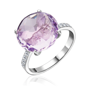 Кольцо из серебра с аметистом и фианитами 01-3462-00-209-0200