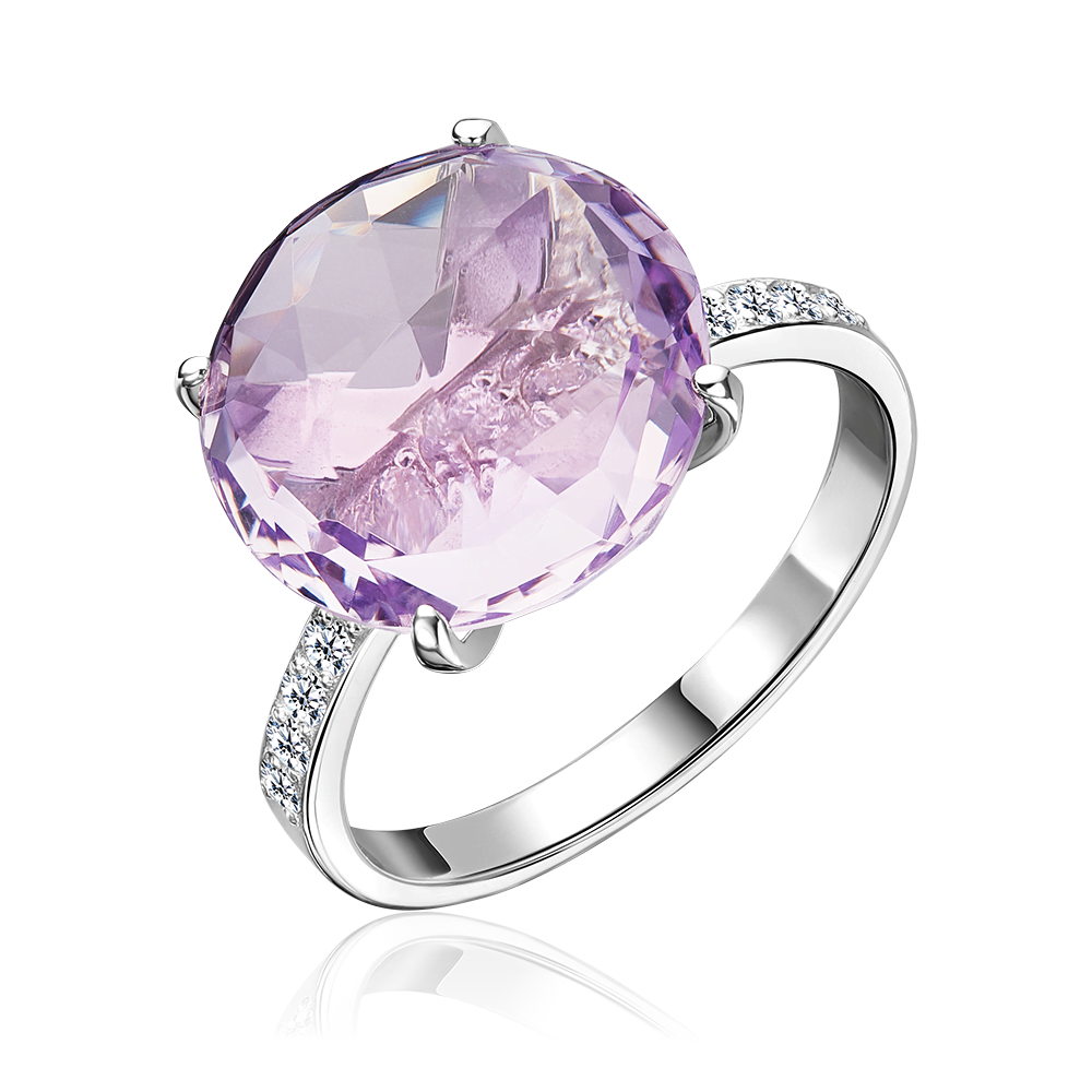 Кольцо из серебра с аметистом и фианитами 01-3462-00-209-0200