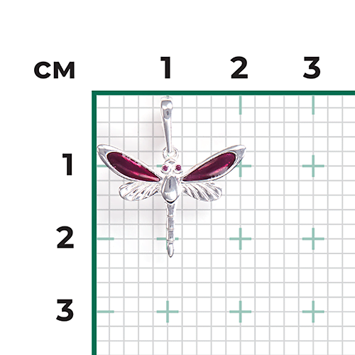 Подвеска «Стрекоза» из серебра с эмалью 03-3205-02-000-0200-71
