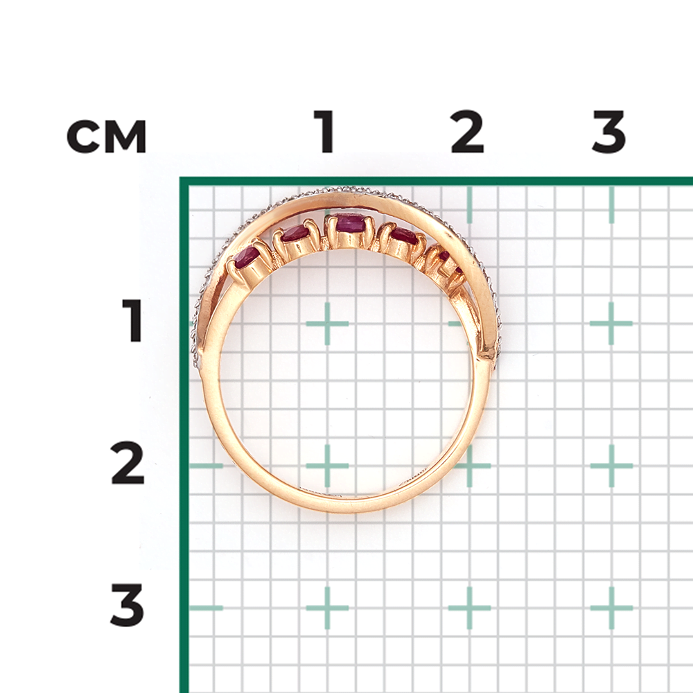 Кольцо из красного золота с рубинами и бриллиантами 01-1498-00-107-1110-30