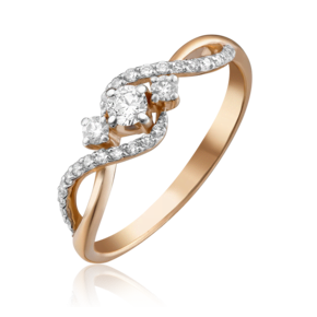 Кольцо из красного золота с бриллиантами 01-1499-00-101-1110-30