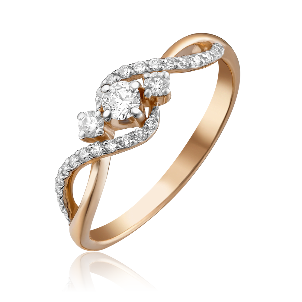 Кольцо из красного золота с бриллиантами 01-1499-00-101-1110-30