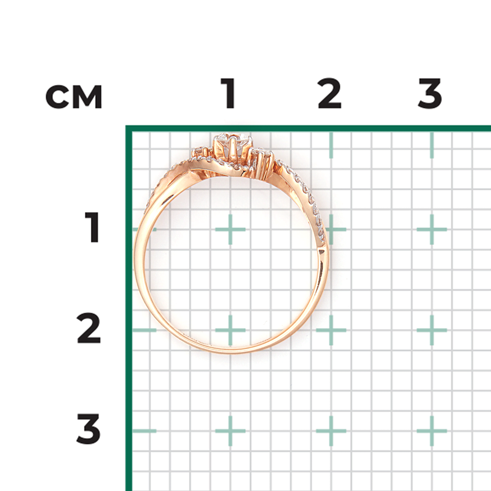 Кольцо из красного золота с бриллиантами 01-1499-00-101-1110-30