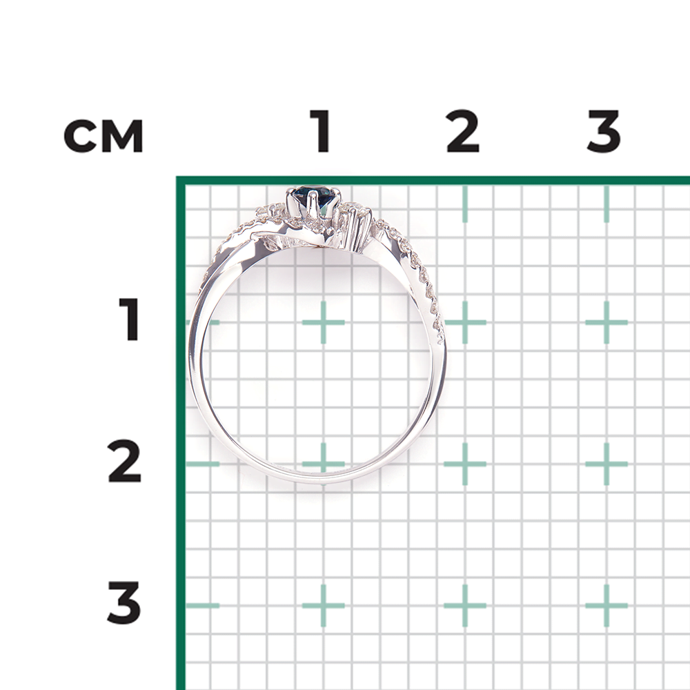 Кольцо из белого золота с сапфиром и бриллиантами 01-1499-00-105-1120-30