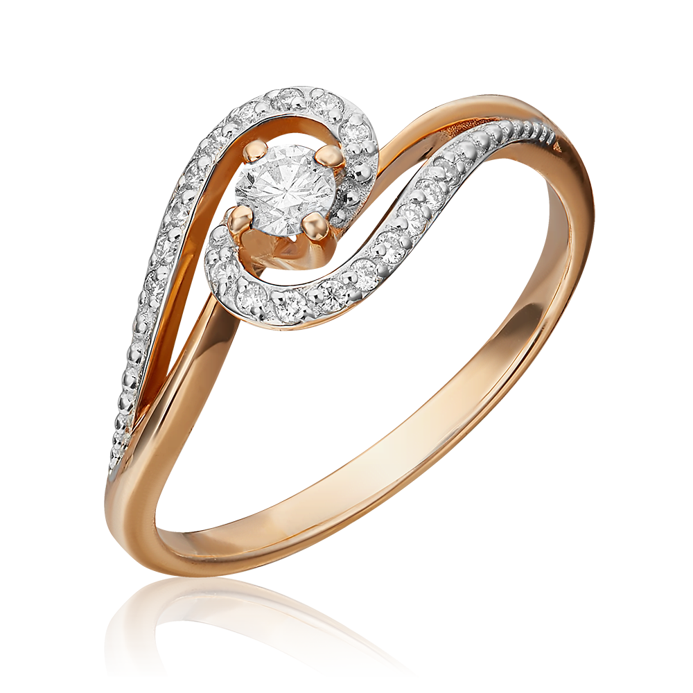 Кольцо из красного золота с бриллиантами 01-1500-00-101-1110-30