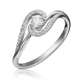 Кольцо из белого золота с бриллиантами