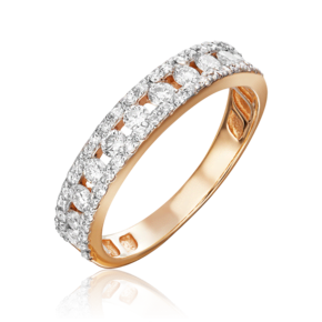 Кольцо из красного золота с бриллиантами 01-1501-00-101-1110-30