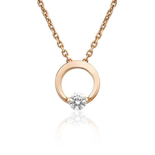 Подвеска-бегунок из красного золота с фианитом 03-3099-00-401-1110