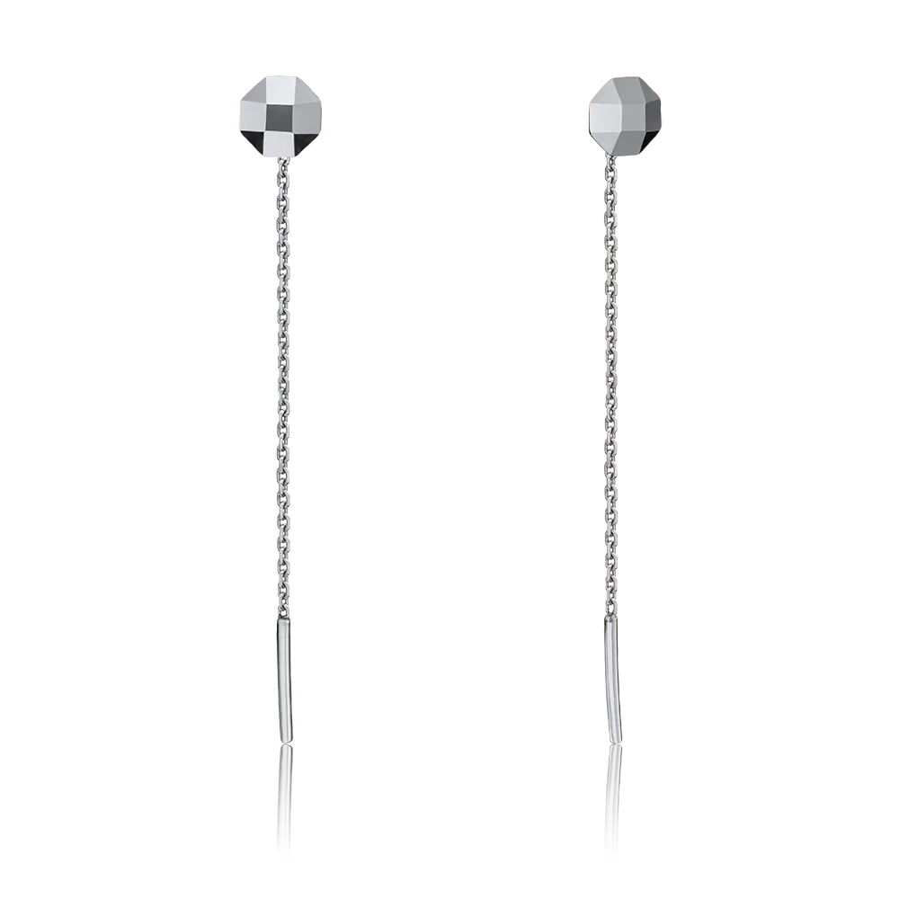 Серьги-продевки из белого золота 02-4149-00-000-1120-04