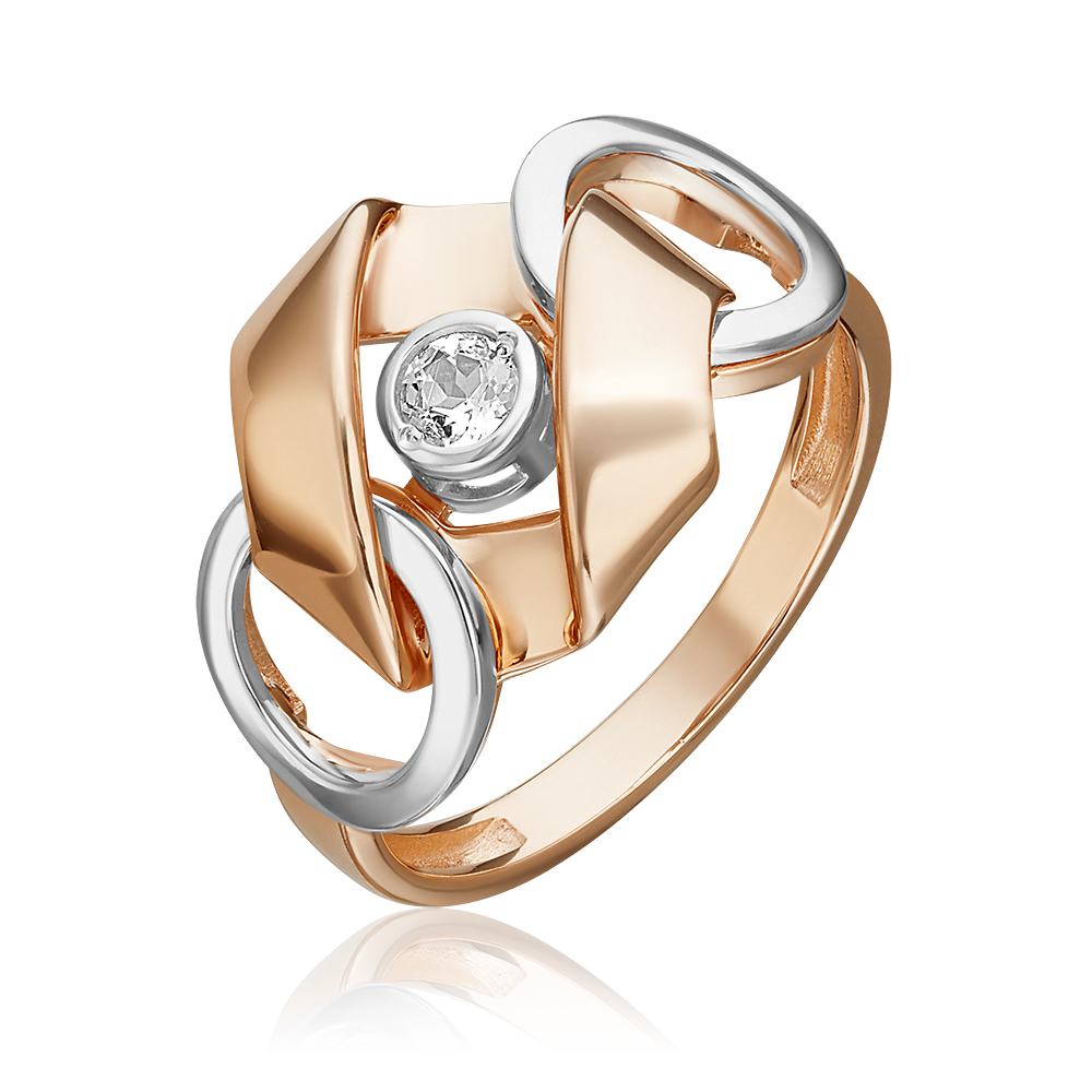 Кольцо из комбинированного золота с натуральным топазом white 01-5616-00-201-1111