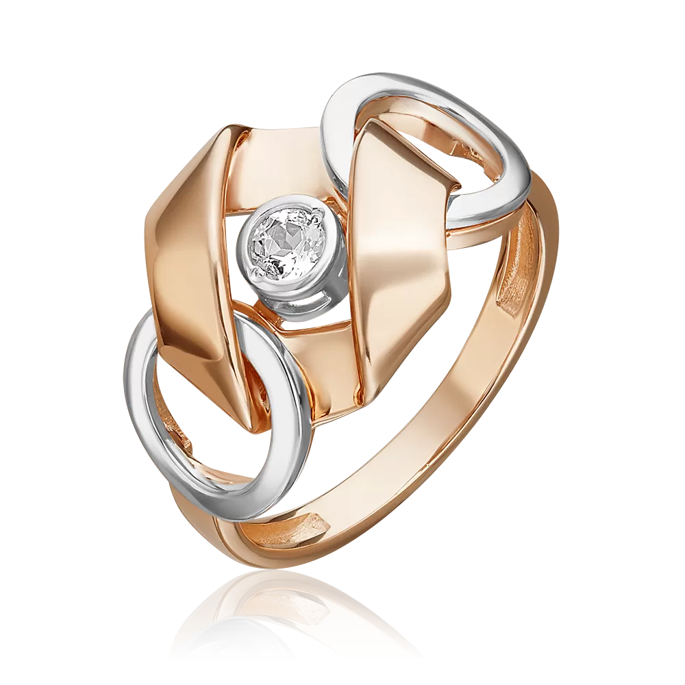 Кольцо из комбинированного золота с натуральным топазом white 01-5616-00-201-1111