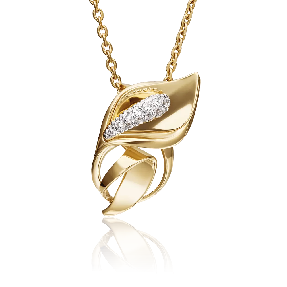 Подвеска «Калла» из лимонного золота с фианитами 03-2936-00-401-1130-23