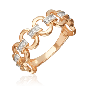 Кольцо из красного золота с фианитами 01-5909-00-401-1110
