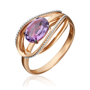 Кольцо из комбинированного золота с аметистом 01-5390-00-203-1111-57