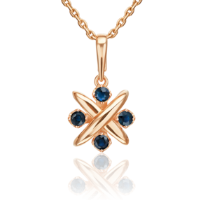 Подвеска из красного золота с сапфирами 03-3653-00-102-1110