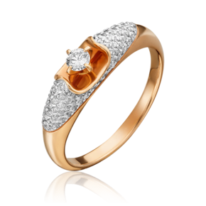 Кольцо из красного золота с бриллиантами 01-1589-00-101-1110-30