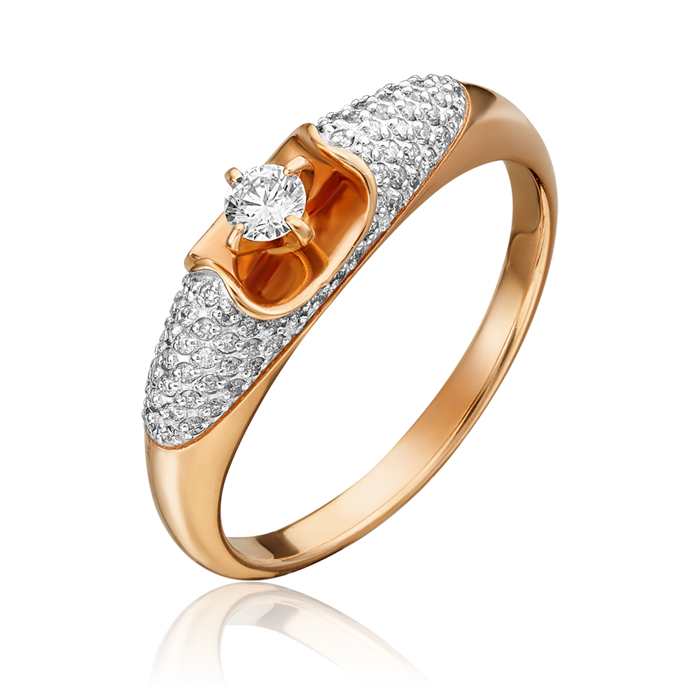 Кольцо из красного золота с бриллиантами 01-1589-00-101-1110-30