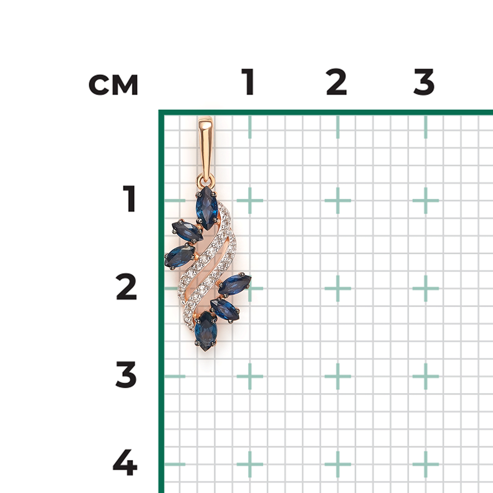 Подвеска из красного золота с сапфирами и бриллиантами 03-0548-00-105-1110-30