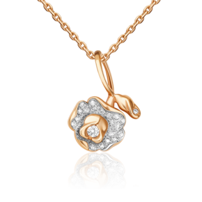 Подвеска «Роза» из красного золота с бриллиантами 03-0549-00-101-1110-30