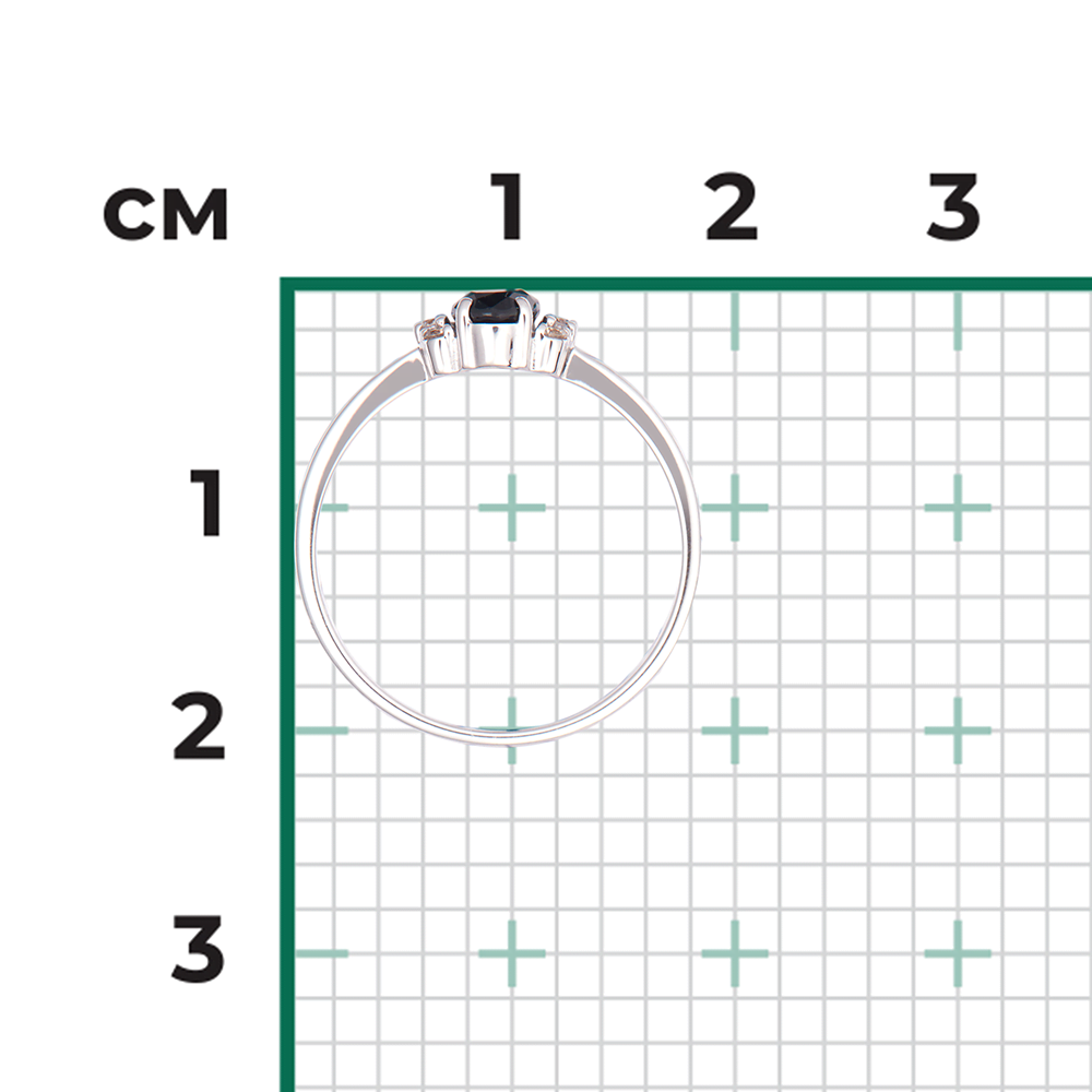 Кольцо из белого золота с сапфиром и бриллиантами 01-1286-00-105-1120-30