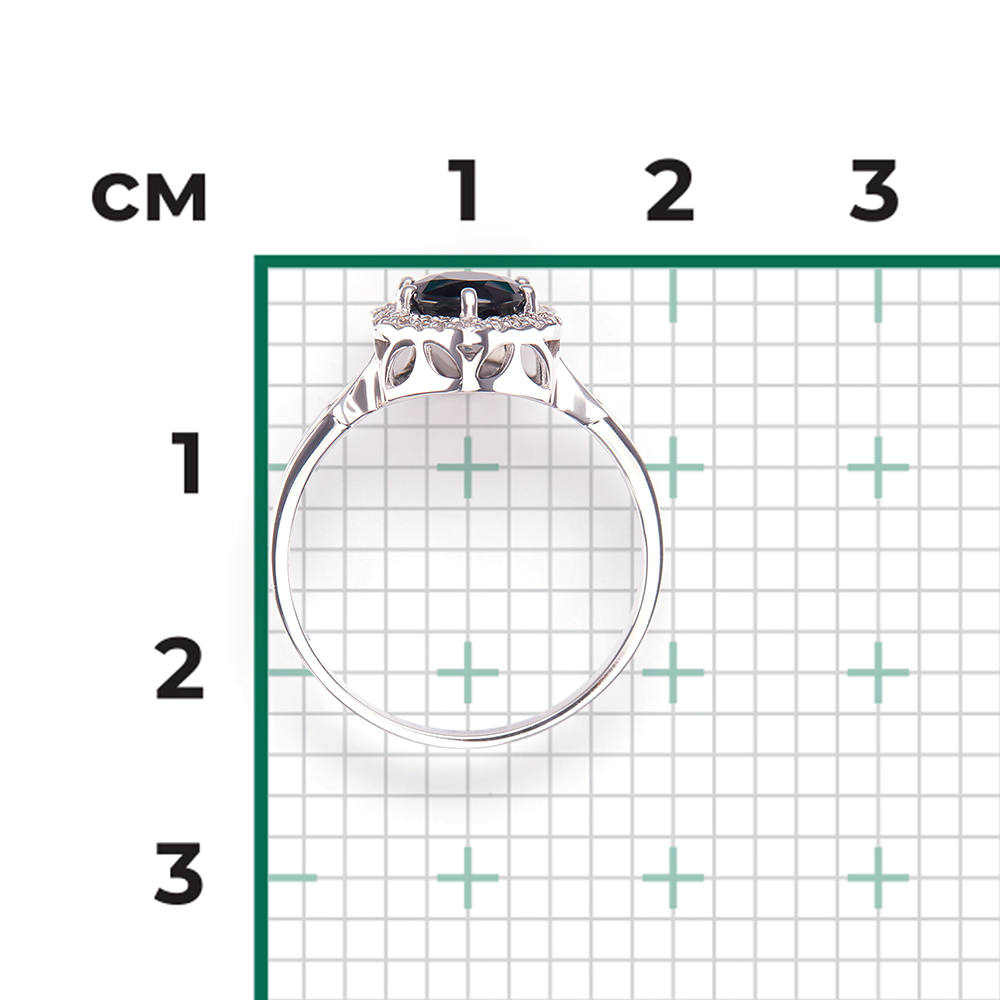 Кольцо из белого золота с сапфиром и бриллиантами 01-1290-00-105-1120-30
