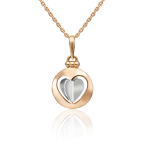 Подвеска «Сердце» из комбинированного золота 03-3083-00-000-1111