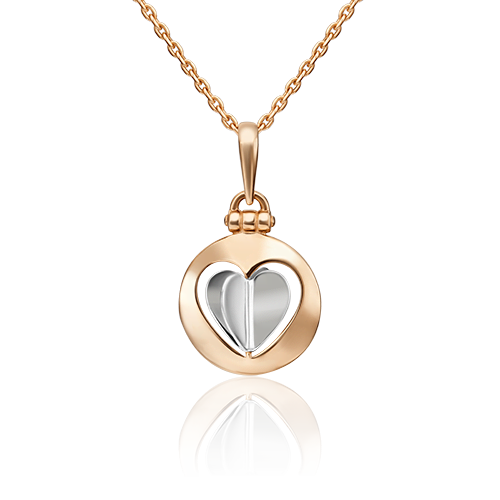 Подвеска «Сердце» из комбинированного золота 03-3083-00-000-1111