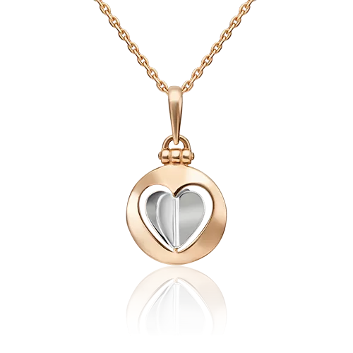 Подвеска «Сердце» из комбинированного золота 03-3083-00-000-1111