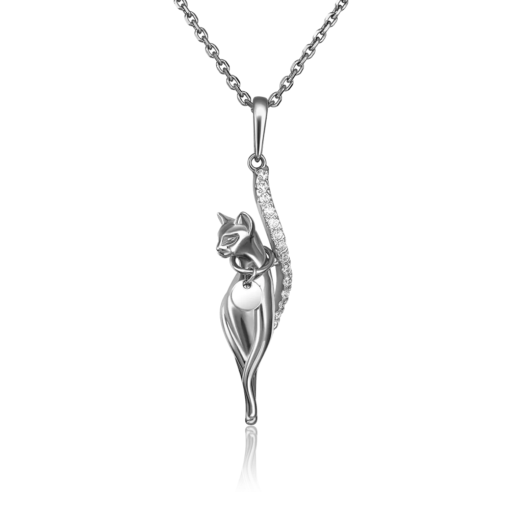 Подвеска «Грация» из белого золота с фианитами 03-2956-00-401-1120-48