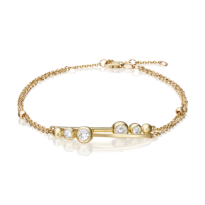 Браслет из лимонного золота с фианитами
