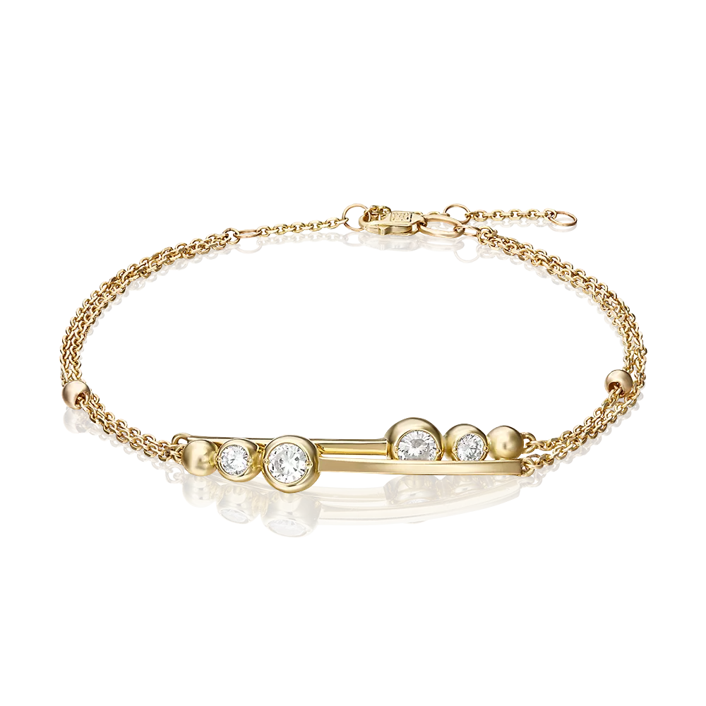 Браслет из лимонного золота с фианитами 05-0617-00-401-1130-03