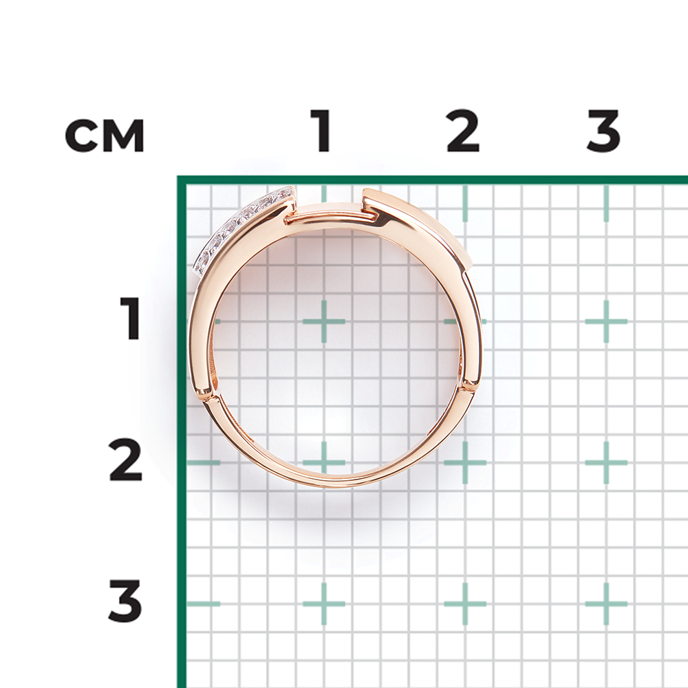 Кольцо из красного золота с фианитами 01-5679-00-401-1110