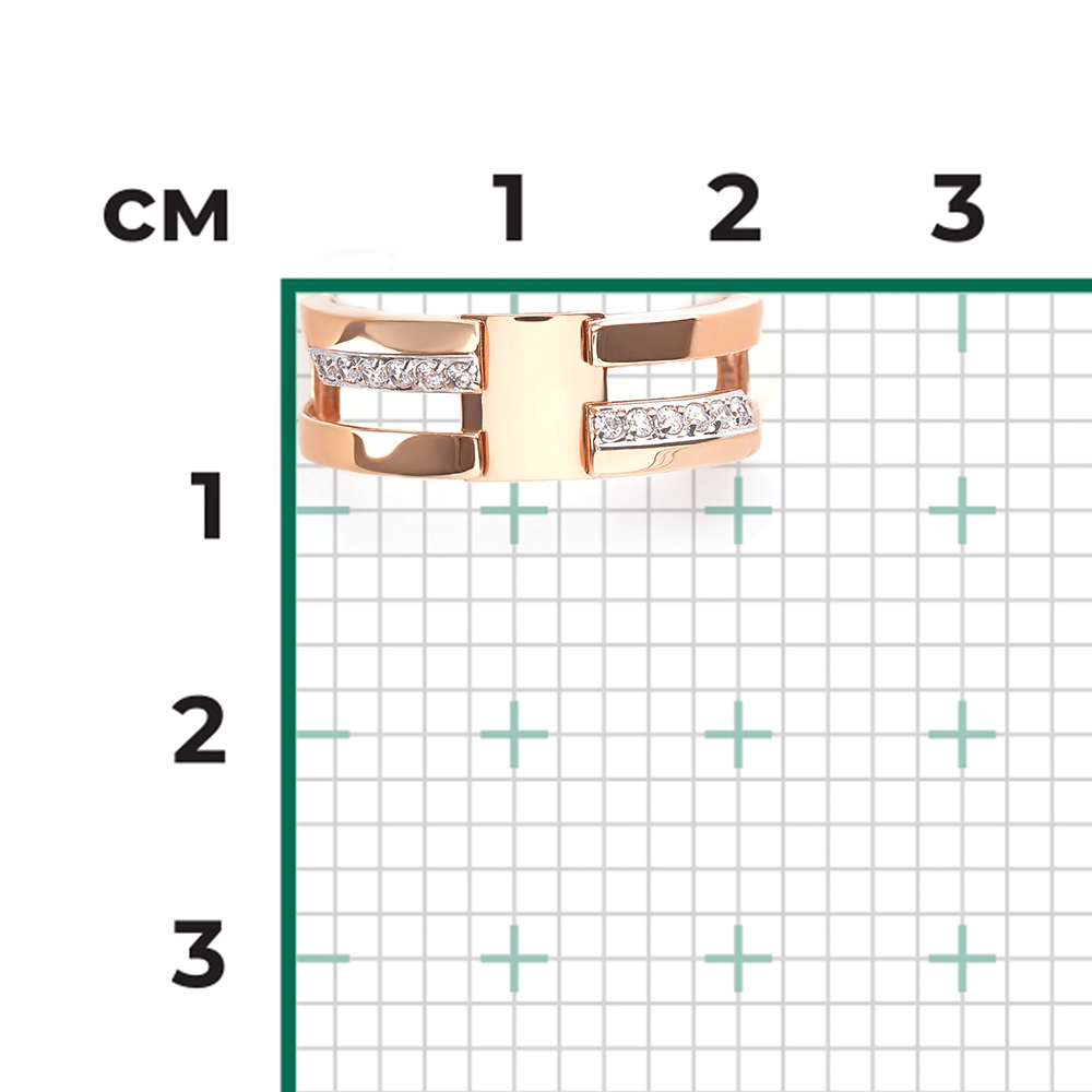 Кольцо из красного золота с фианитами 01-5679-00-401-1110