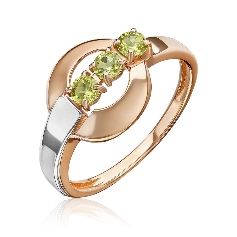 Кольцо из комбинированного золота с хризолитами 01-5837-00-205-1111