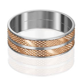 Обручальное кольцо из комбинированного золота с алмазной гранью 01-4835-00-000-1111-54