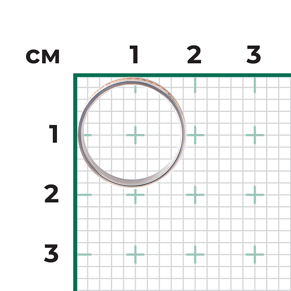 Обручальное кольцо из комбинированного золота с алмазной гранью 01-4835-00-000-1111-54