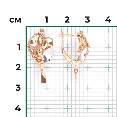 Серьги с английским замком из комбинированного золота 02-4271-00-000-1113-66