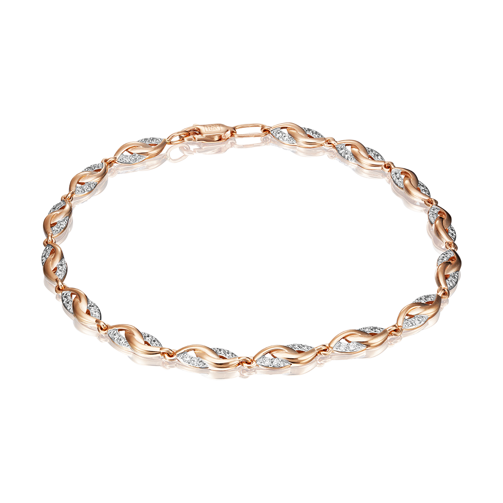 Браслет из красного золота с фианитами 05-0512-00-401-1110-24