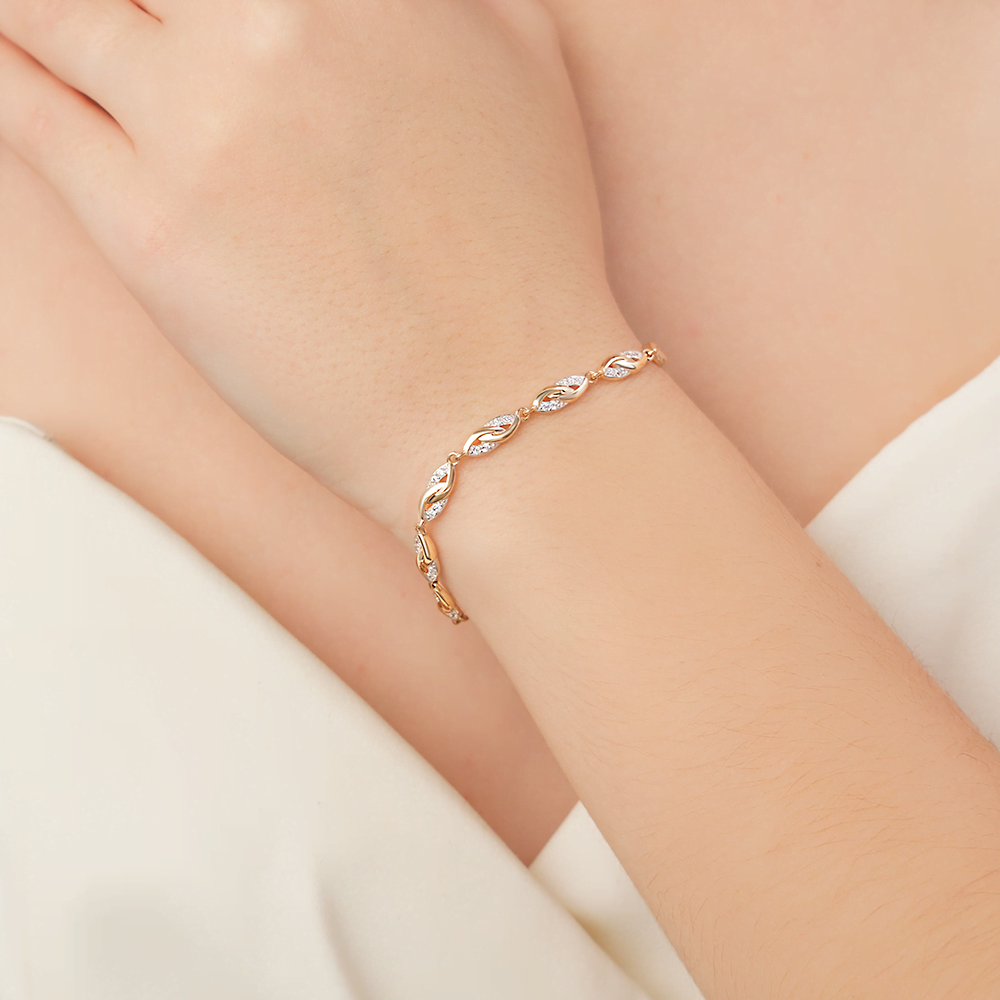 Браслет из красного золота с фианитами 05-0512-00-401-1110-24